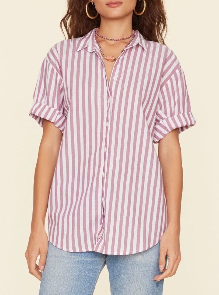 Xirena Bluse Xirena Channing Cinnarose Stripe | Blusen/Hemden