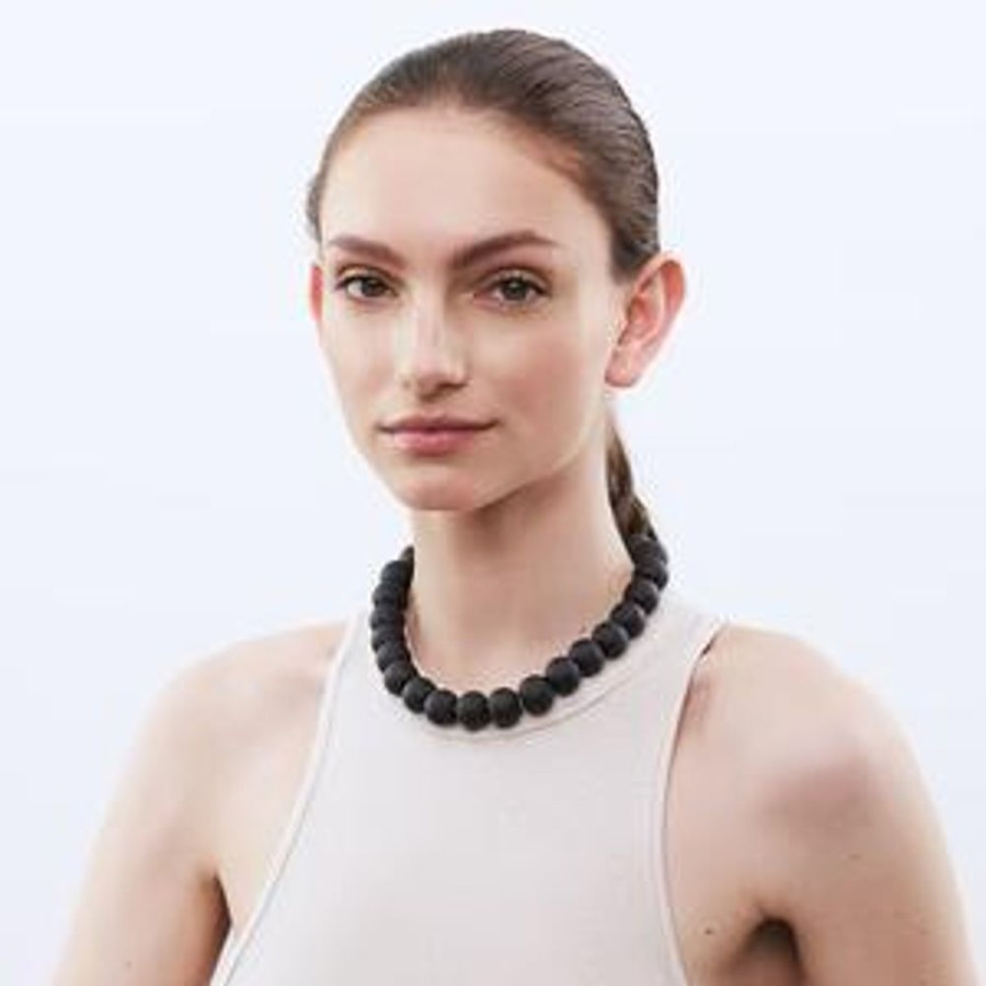 Vanessa Baroni Small Beads Necklace Short Matt Black Vanessa Baroni | Schmuck