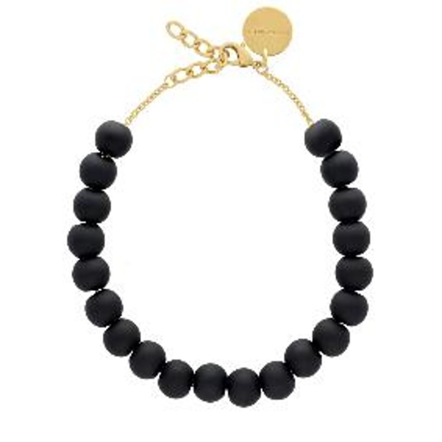 Vanessa Baroni Small Beads Necklace Short Matt Black Vanessa Baroni | Schmuck