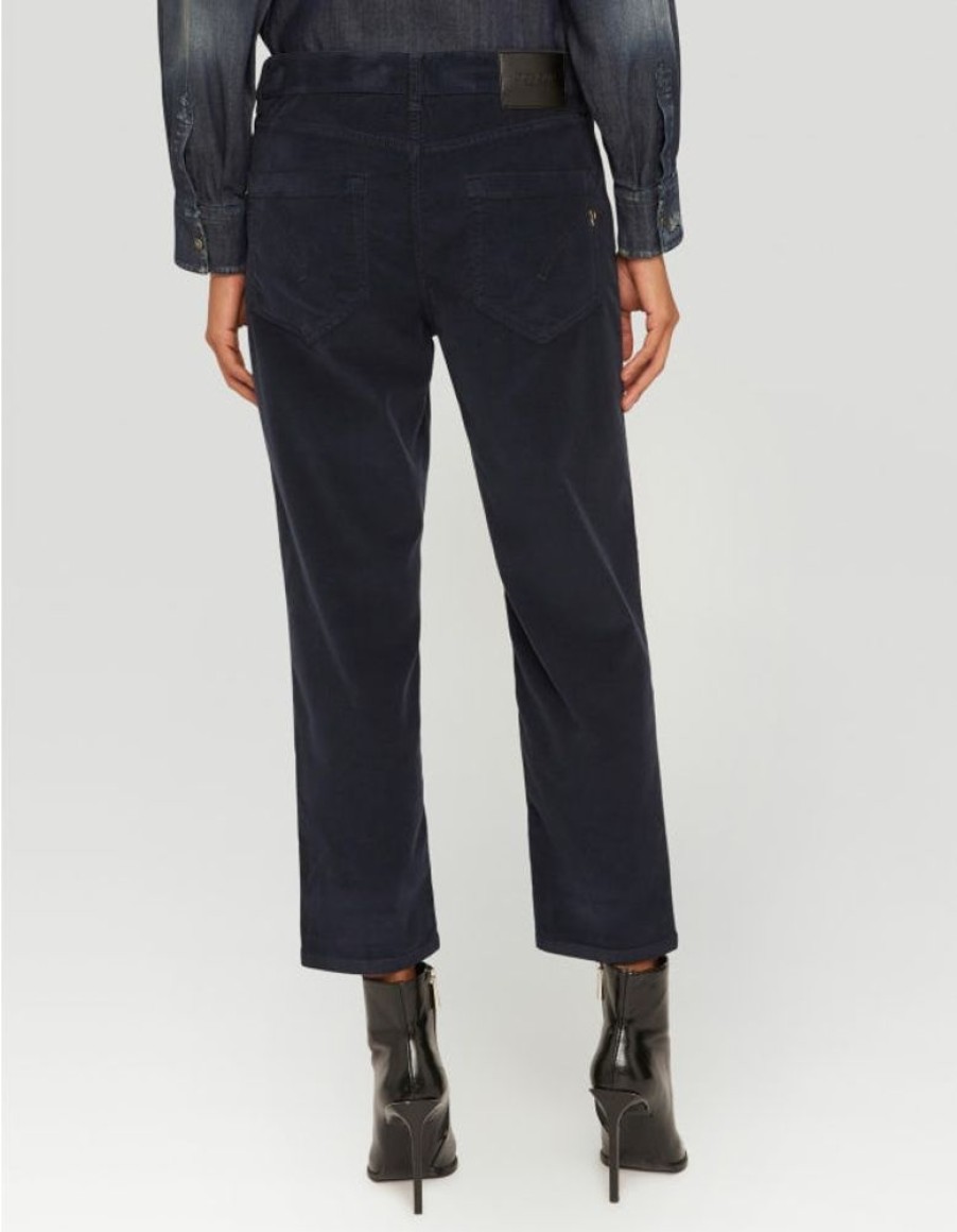 Dondup Cordsamt Hose Dondup Koons Navy | Denim